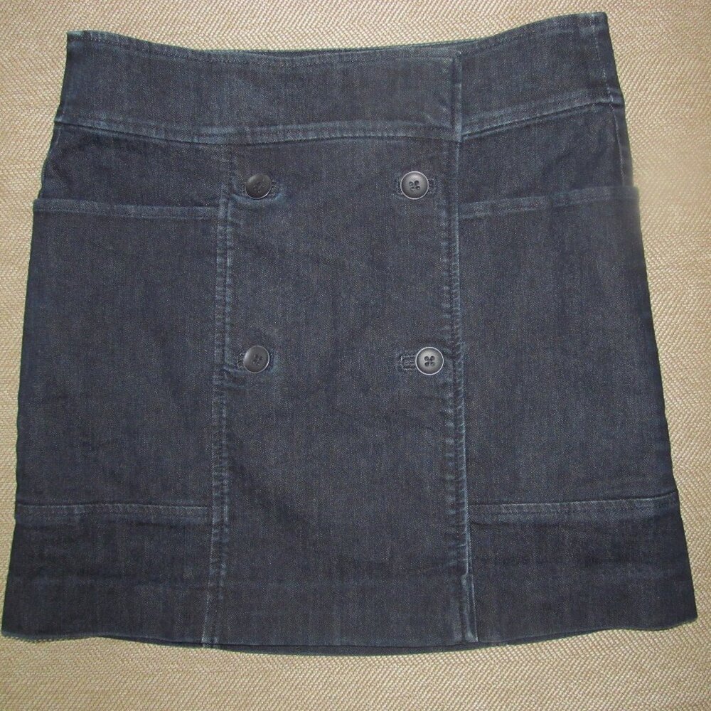 Ann Taylor Loft Denim button up wrap Skirt Size 2 ,size 4 EUC